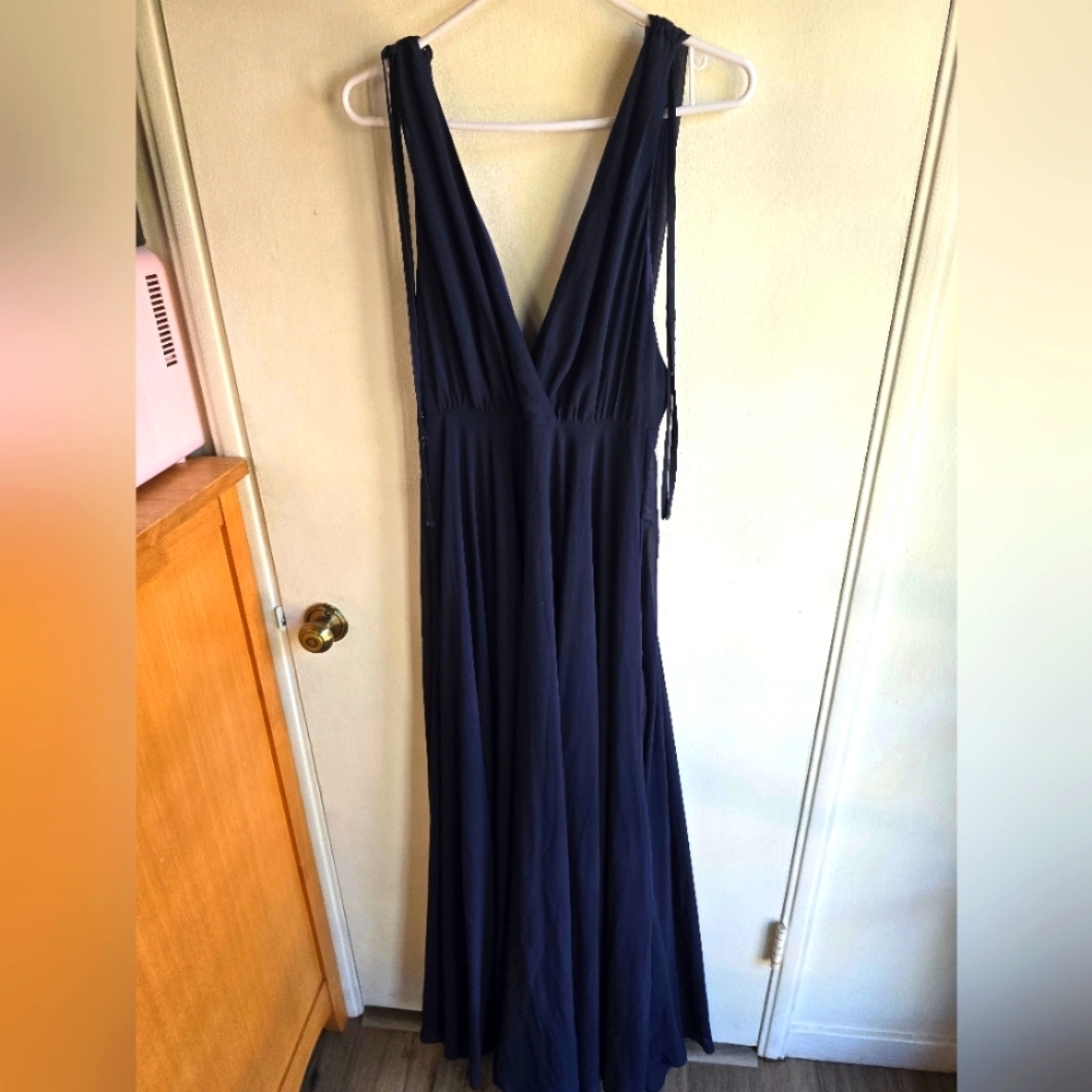 Lulus Elegant Navy Blue Maxi Dress Medium